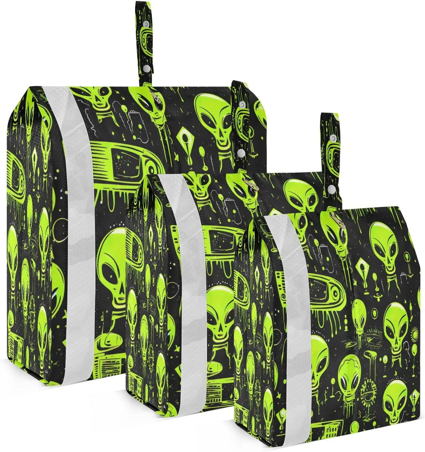 Aliens Black Packing Cubes for Travel 3 Set Compression Packing Bags Luggage Cubes for Suitcase