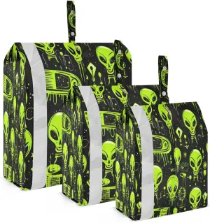 Aliens Black Packing Cubes for Travel 3 Set Compression Packing Bags Luggage Cubes for Suitcase
