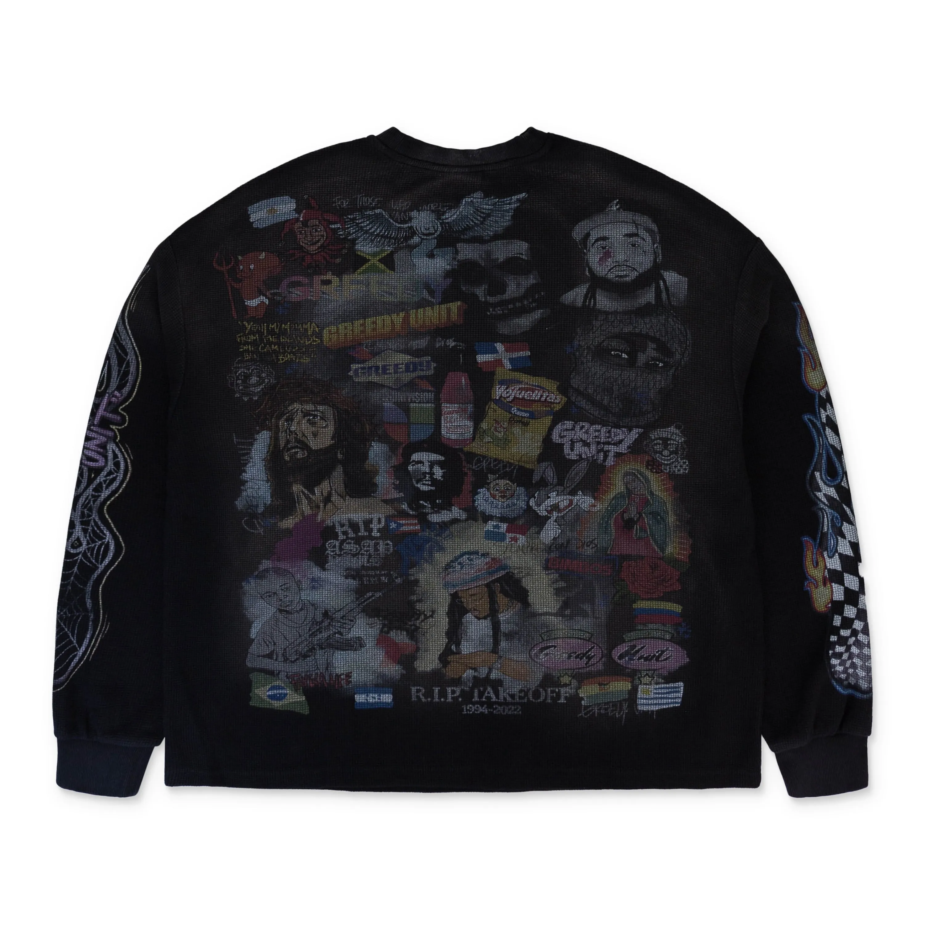 ALL OVER PRINT THERMAL BLACK T-SHIRT