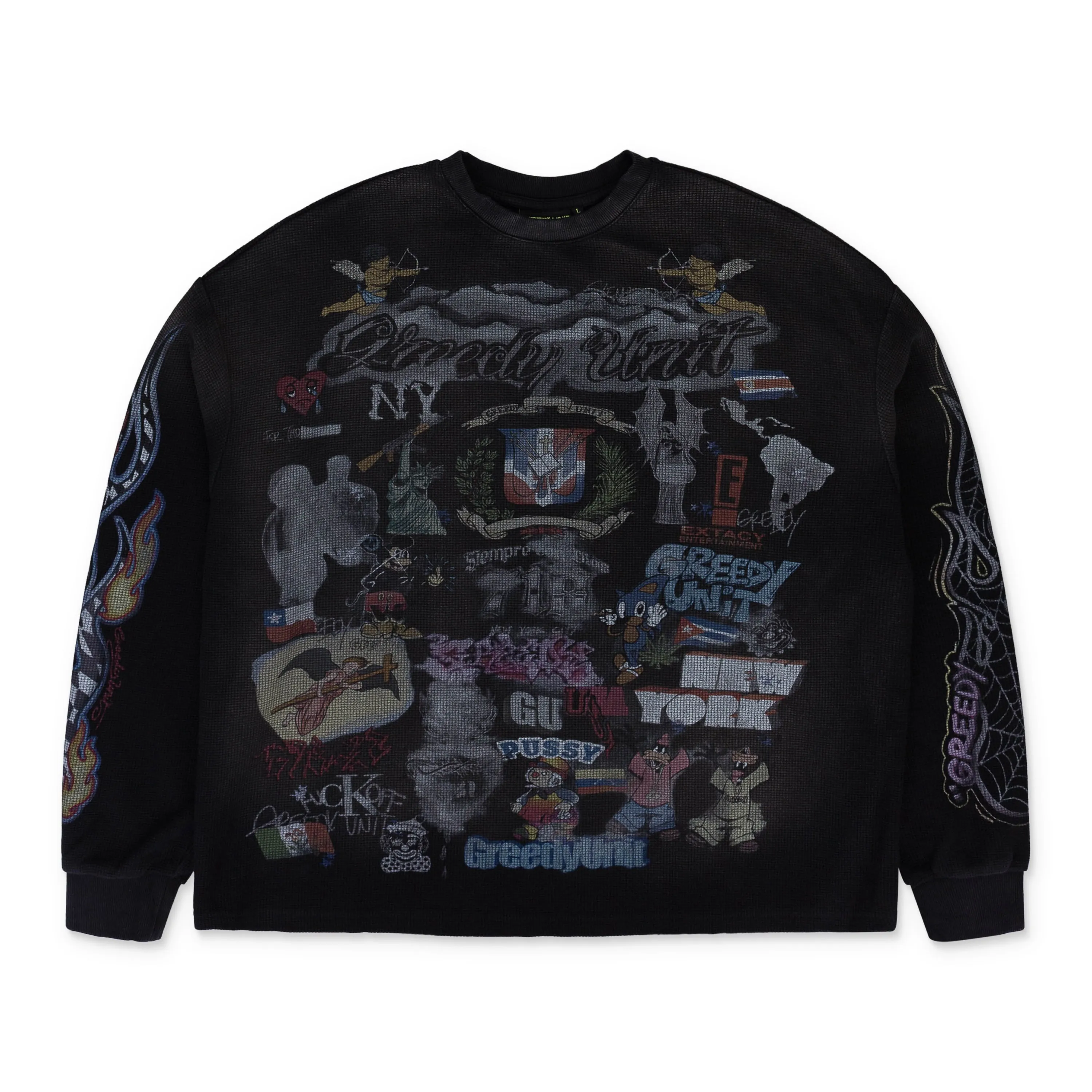 ALL OVER PRINT THERMAL BLACK T-SHIRT