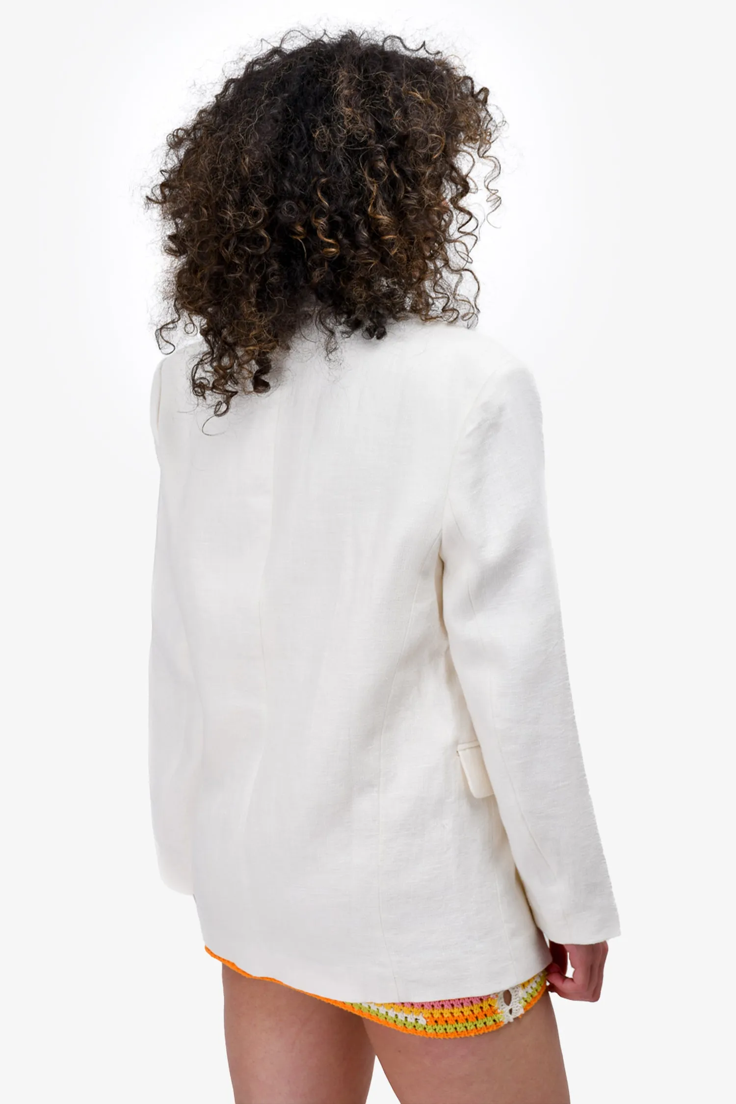 Anine Bing Cream Linen Oversized Blazer Size XS