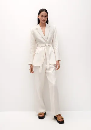 Annie Linen Blazer_Ivory