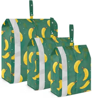 Banana Fruit Yellow Packing Cubes for Travel 3 Set Travel Packing Cubes Luggage Organizers for Travel