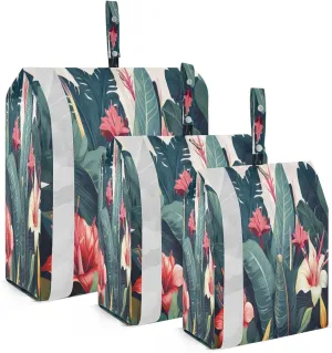 Banana Leaves Flowers Packing Cubes for Travel 3 Set Compression Bags Luggage Organizers for Woman Man