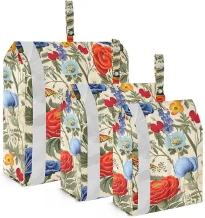 Beautiful Flowers Butterflies Packing Cubes for Travel 3 Set Compression Packing Bags Luggage Packing Organizers for Organization