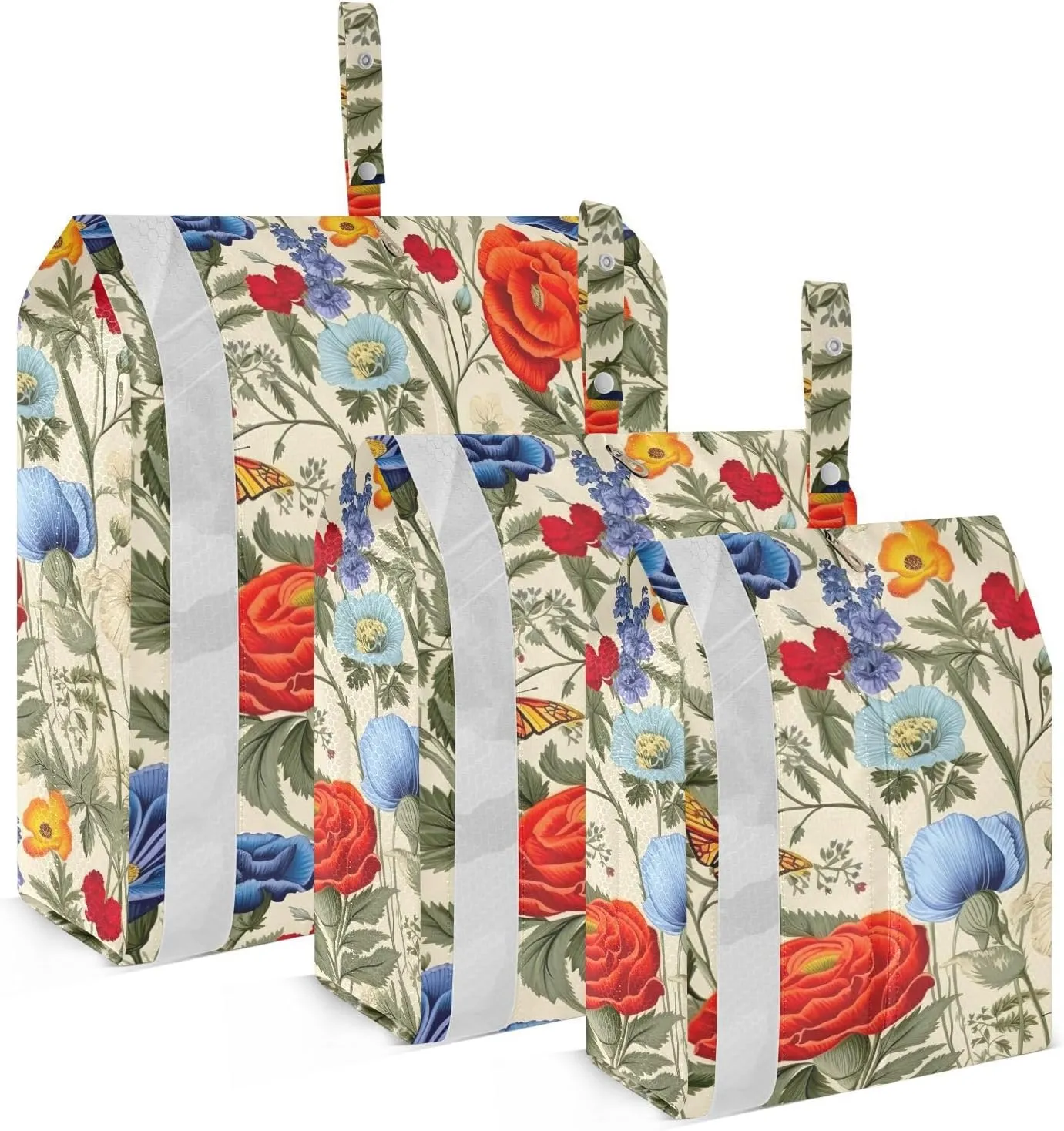 Beautiful Flowers Butterflies Packing Cubes for Travel 3 Set Compression Packing Bags Luggage Packing Organizers for Organization
