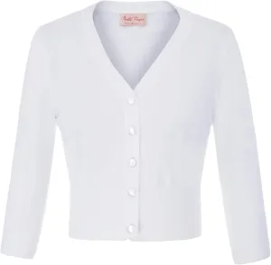 Belle Poque Women's 3/4 Sleeve Cropped Cardigan Shrugs Button Down Sweater
