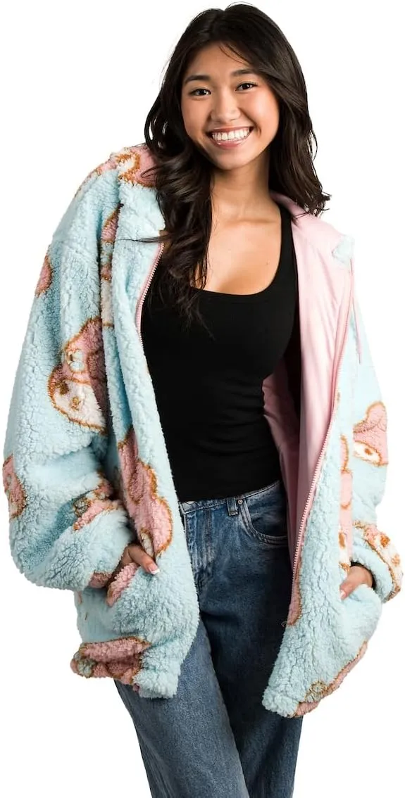 Bioworld My Melody Oversized Faux Shearling Zip-Front Hoodie