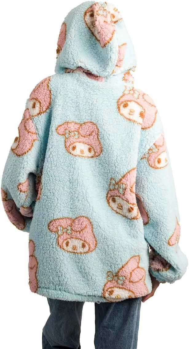 Bioworld My Melody Oversized Faux Shearling Zip-Front Hoodie