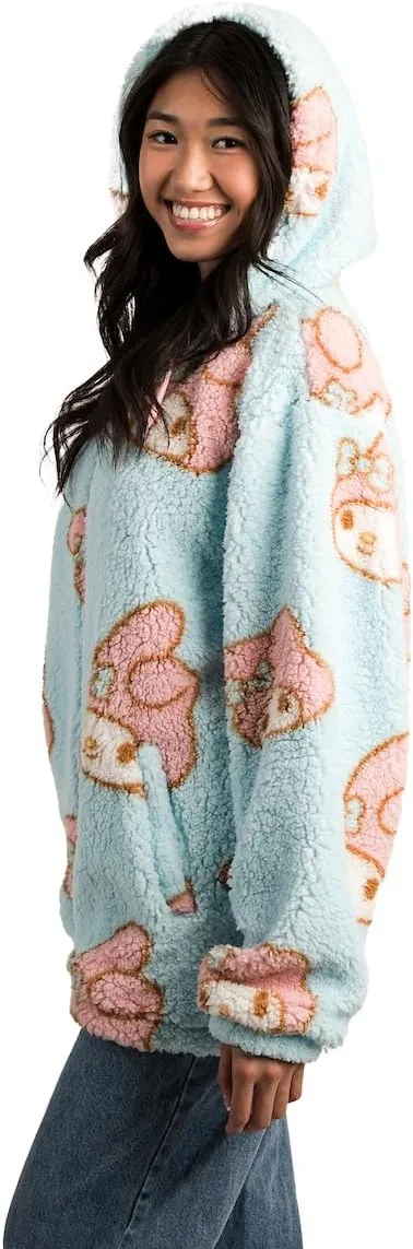 Bioworld My Melody Oversized Faux Shearling Zip-Front Hoodie