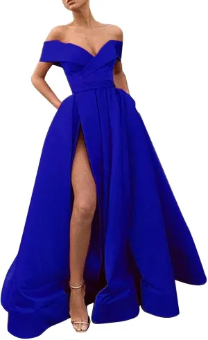 Black Formal Dresses for Women Gowns Evening Party Cocktail Dress Split Elegant V Neck Wrap Ruffle Wedding Guest Dress