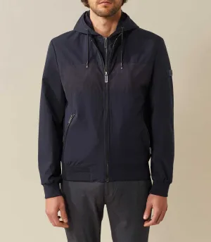Blouson a capuche marine "Khan"