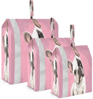 Bulldog Dog Pink Packing Cubes for Travel 3 Set Compression Packing Cube Suitcase Organizer Bags for Travel Essentials