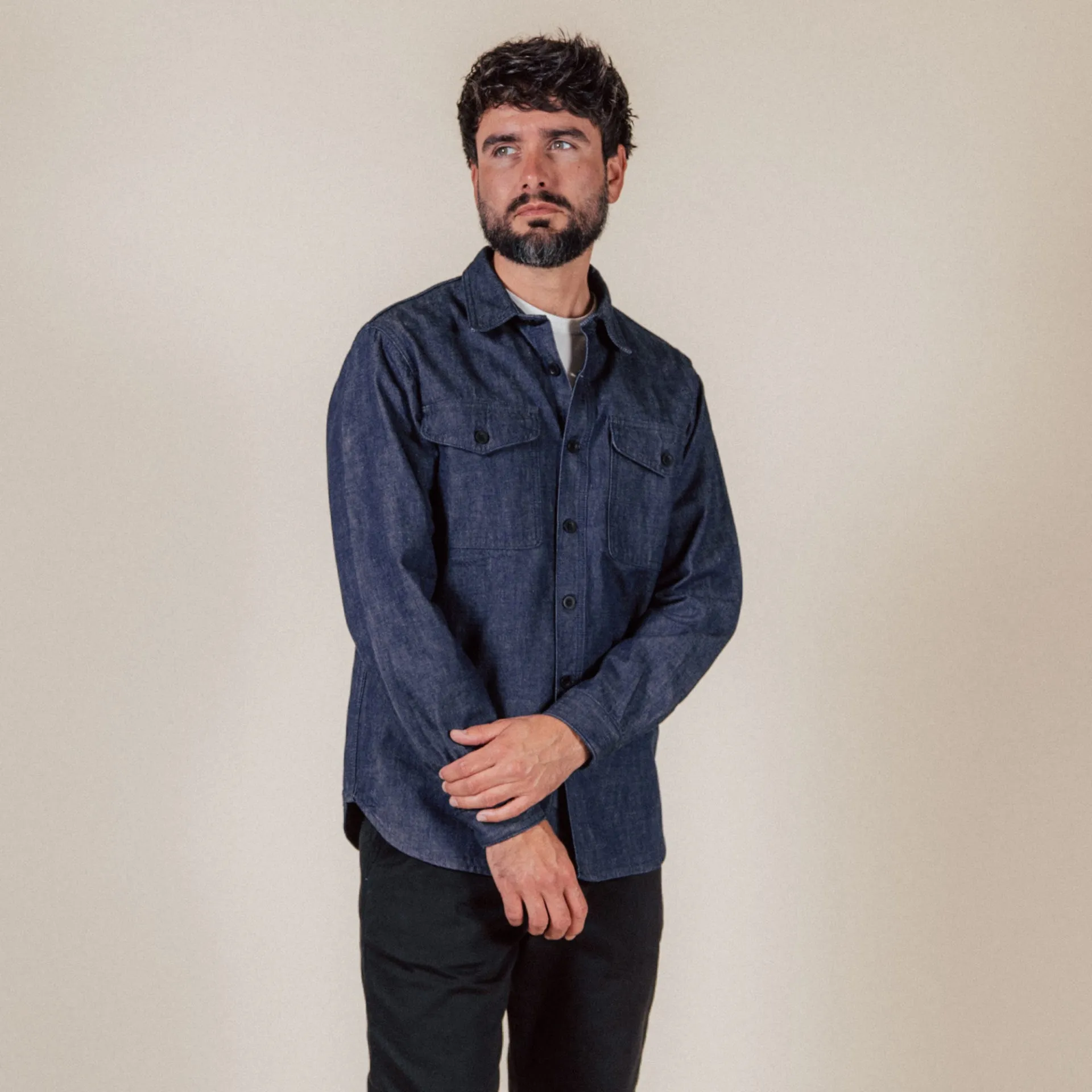 BWS-04 SCOUT OVERSHIRT 10 oz. tinted denim