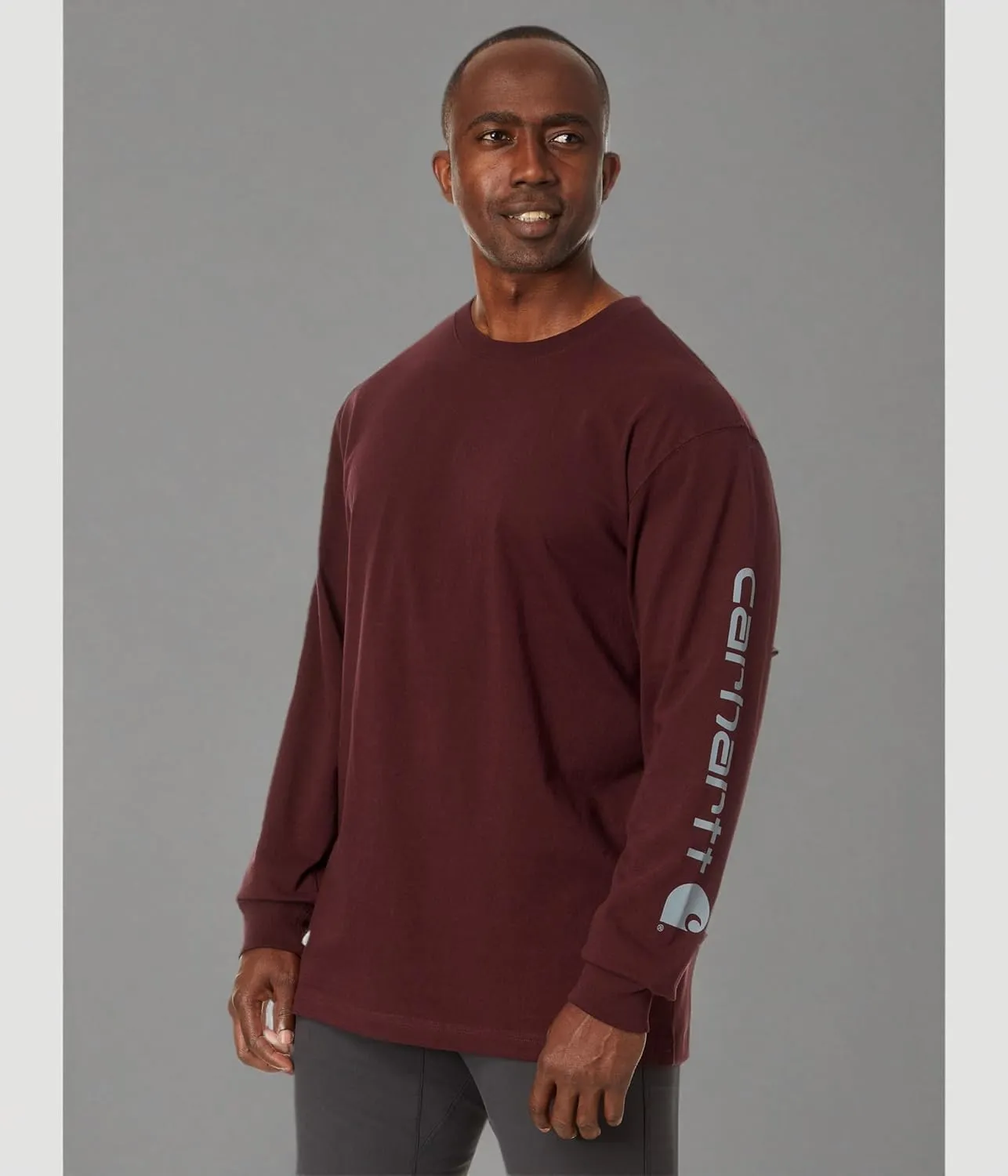 Carhartt Men's Loose Fit Heavyweight Long Logo Sleeve Graphic T-Shirt