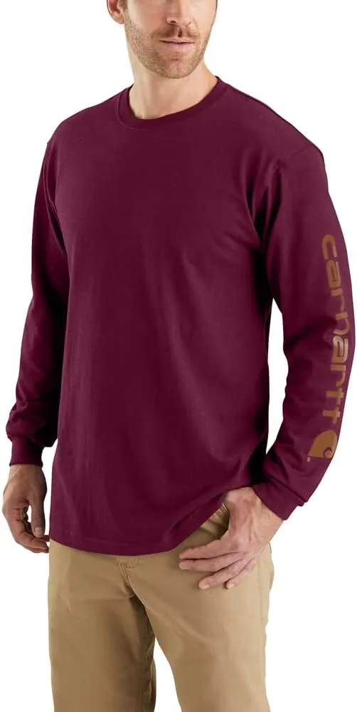 Carhartt Men's Loose Fit Heavyweight Long Logo Sleeve Graphic T-Shirt