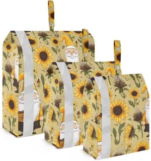 Cartoon Gnome Sunflowers Packing Cubes for Travel 3 Set Travel Organizer Luggage Organizer Bags for Luggage