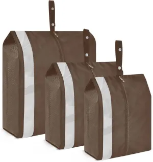 Chocolate Brown Travel Packing Organizers Foldable Suitcase Organizer Bags Set Travel Storage Bags for Luggage