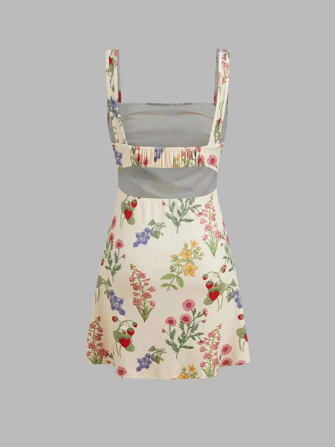 CIDER Women's Summer Floral Dress Square Neck Mini Dress Sleeveless Cute Sundress Party Dresses Trendy 2025