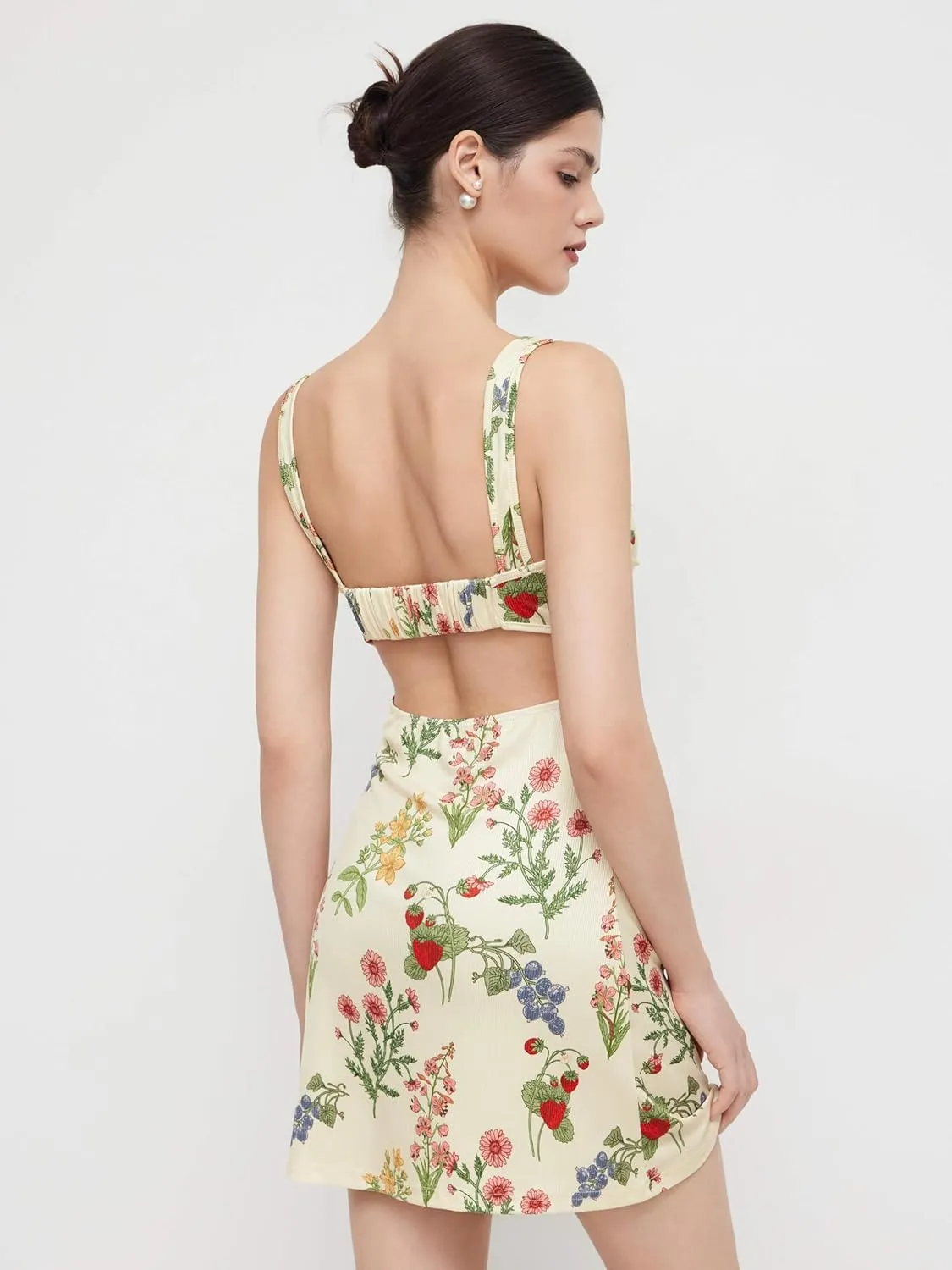 CIDER Women's Summer Floral Dress Square Neck Mini Dress Sleeveless Cute Sundress Party Dresses Trendy 2025