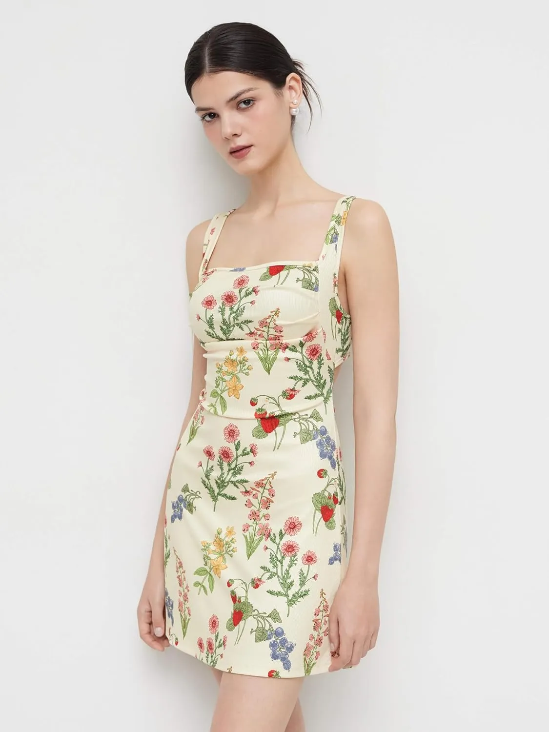 CIDER Women's Summer Floral Dress Square Neck Mini Dress Sleeveless Cute Sundress Party Dresses Trendy 2025