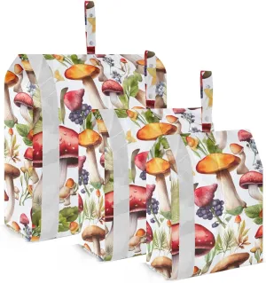 Colorful Mushrooms Leaves Packing Cubes for Travel 3 Set Packing Essentials Luggage Cubes for Carry On