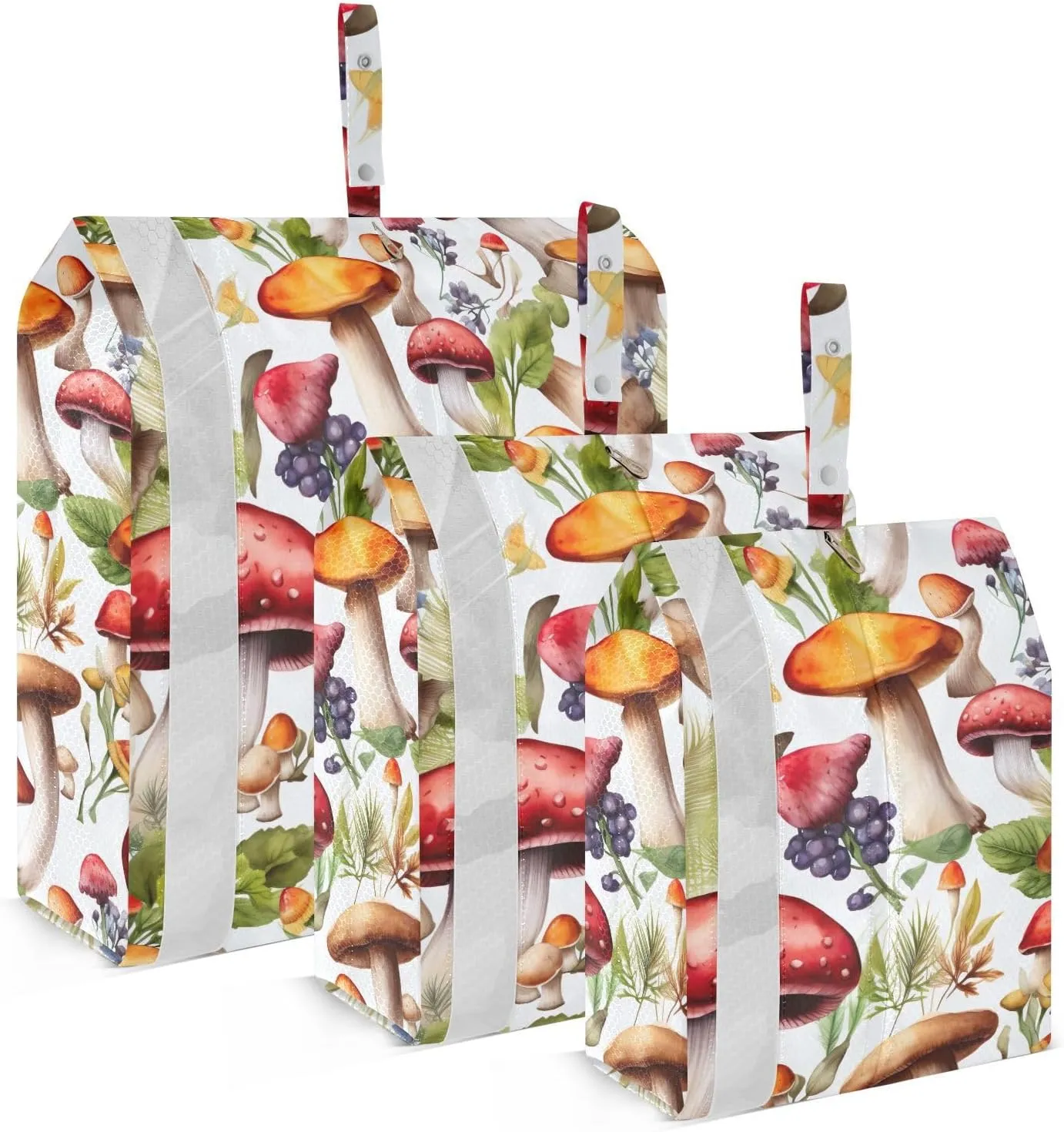 Colorful Mushrooms Leaves Packing Cubes for Travel 3 Set Packing Essentials Luggage Cubes for Carry On