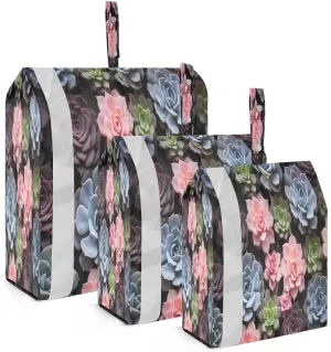 Colorful Succulents Packing Cubes for Travel 3 Set Compression Packing Cubes Luggage Organizers for Packing Compression