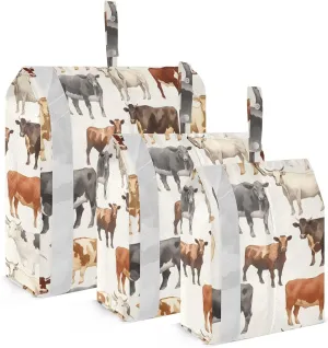 Cute Cows Packing Cubes for Travel 3 Set Packing Travel Organizer Cubes Luggage Bags for Packing Compression