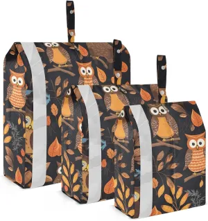 Cute Fall Owls Leaves Packing Cubes for Travel 3 Set Packing Cubes Large Suitcase Organizer Bags for Carry On