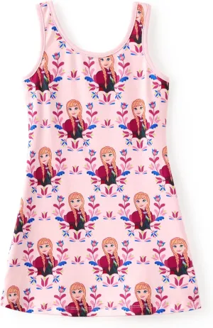 Disney Frozen Elsa Princess Minnie Stitch Toddler Girl Tank Dress Summer Beach Holiday Sleeveless A-Line Sundress 2-13 Years