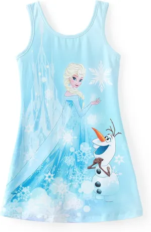 Disney Frozen Elsa Princess Minnie Stitch Toddler Girl Tank Dress Summer Beach Holiday Sleeveless A-Line Sundress 2-13 Years