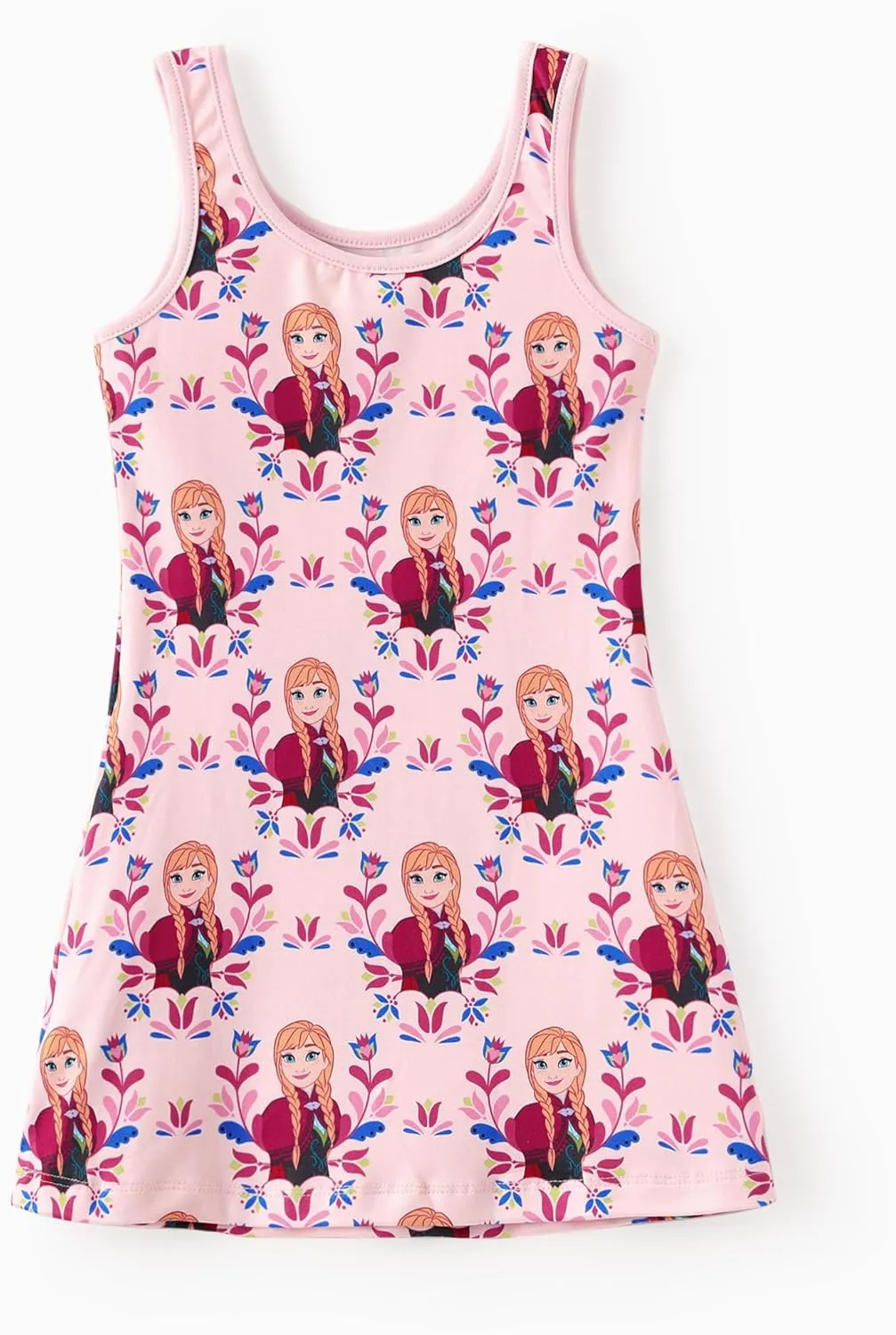Disney Frozen Elsa Princess Minnie Stitch Toddler Girl Tank Dress Summer Beach Holiday Sleeveless A-Line Sundress 2-13 Years