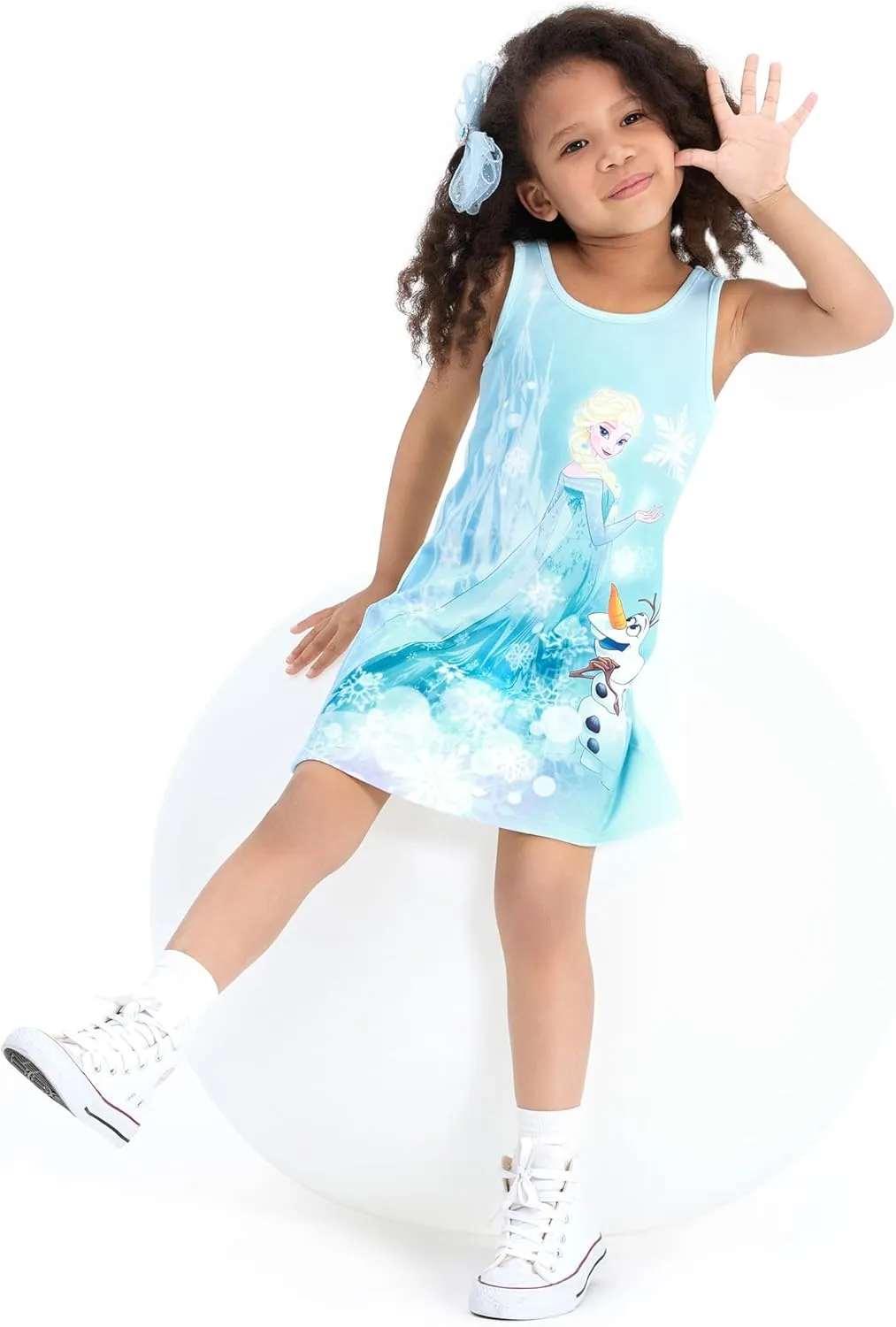 Disney Frozen Elsa Princess Minnie Stitch Toddler Girl Tank Dress Summer Beach Holiday Sleeveless A-Line Sundress 2-13 Years