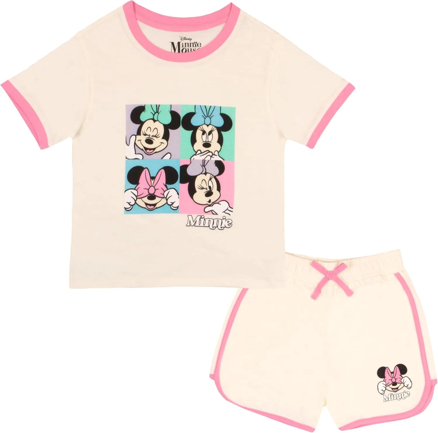 Disney Princess Minnie Mouse Lilo and Stitch Girls Short Sets Shirt and Shorts Set Girl Outfits for Toddler and Kids Clothes