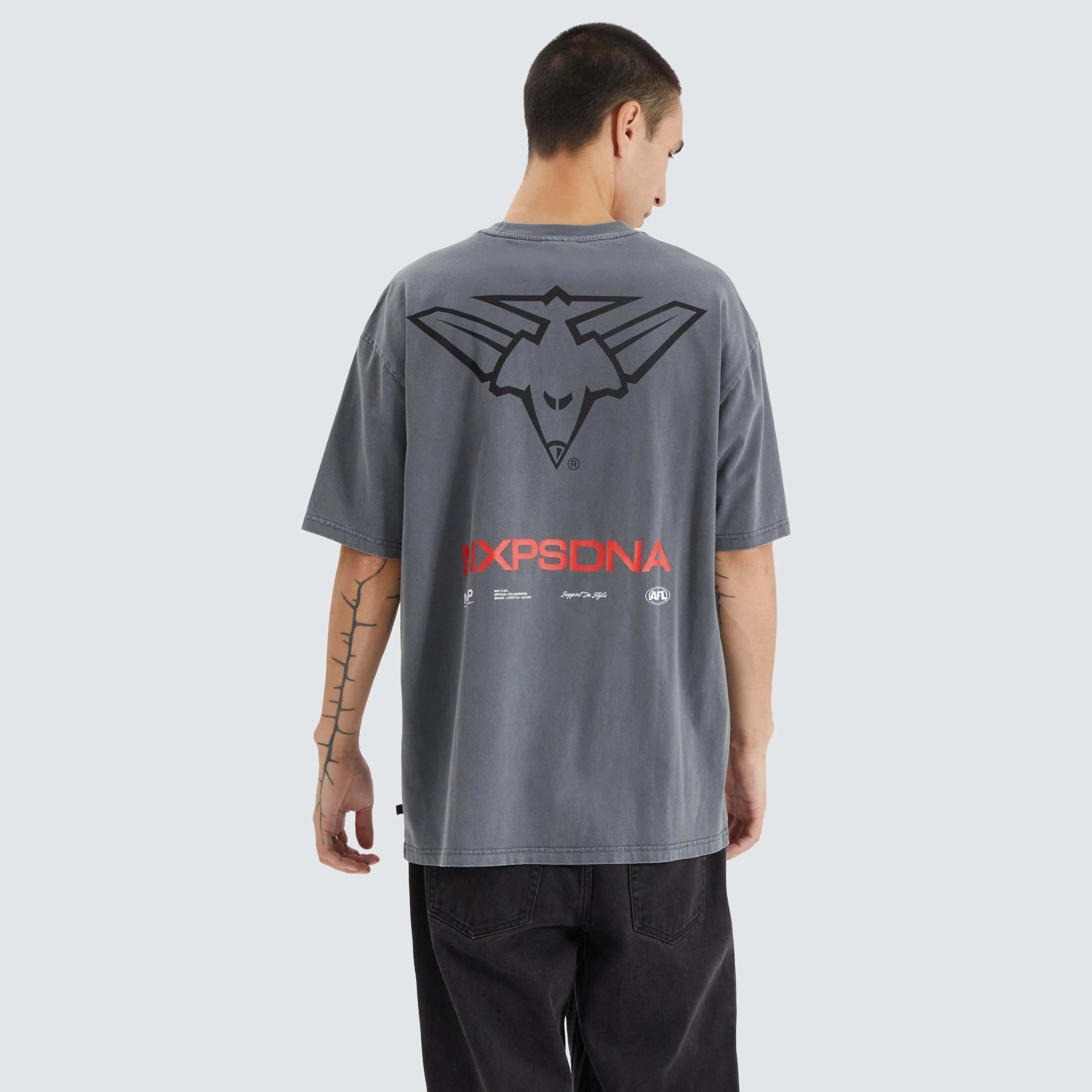 Essendon Bombers AFL Box Fit Tee Pigment Charcoal