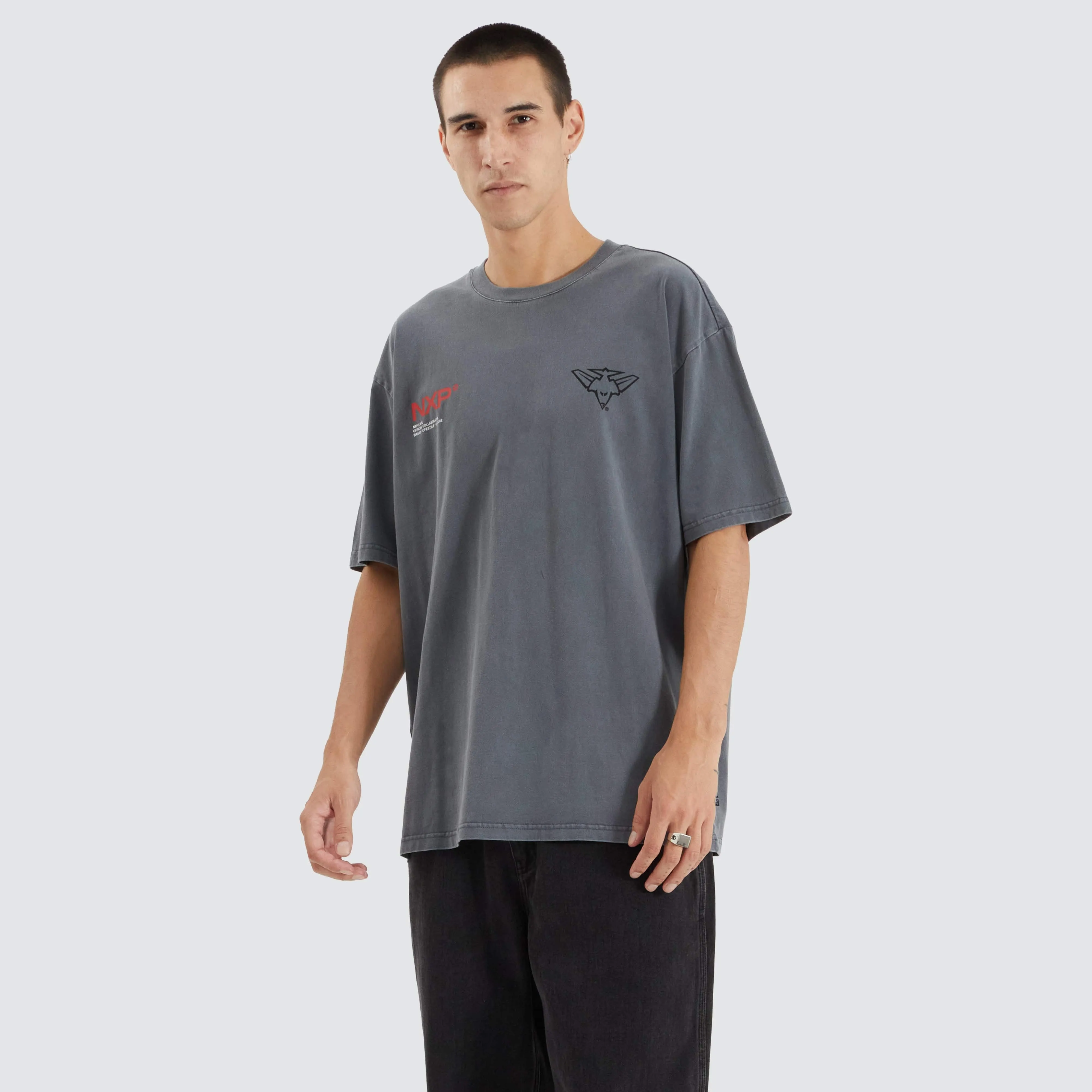 Essendon Bombers AFL Box Fit Tee Pigment Charcoal