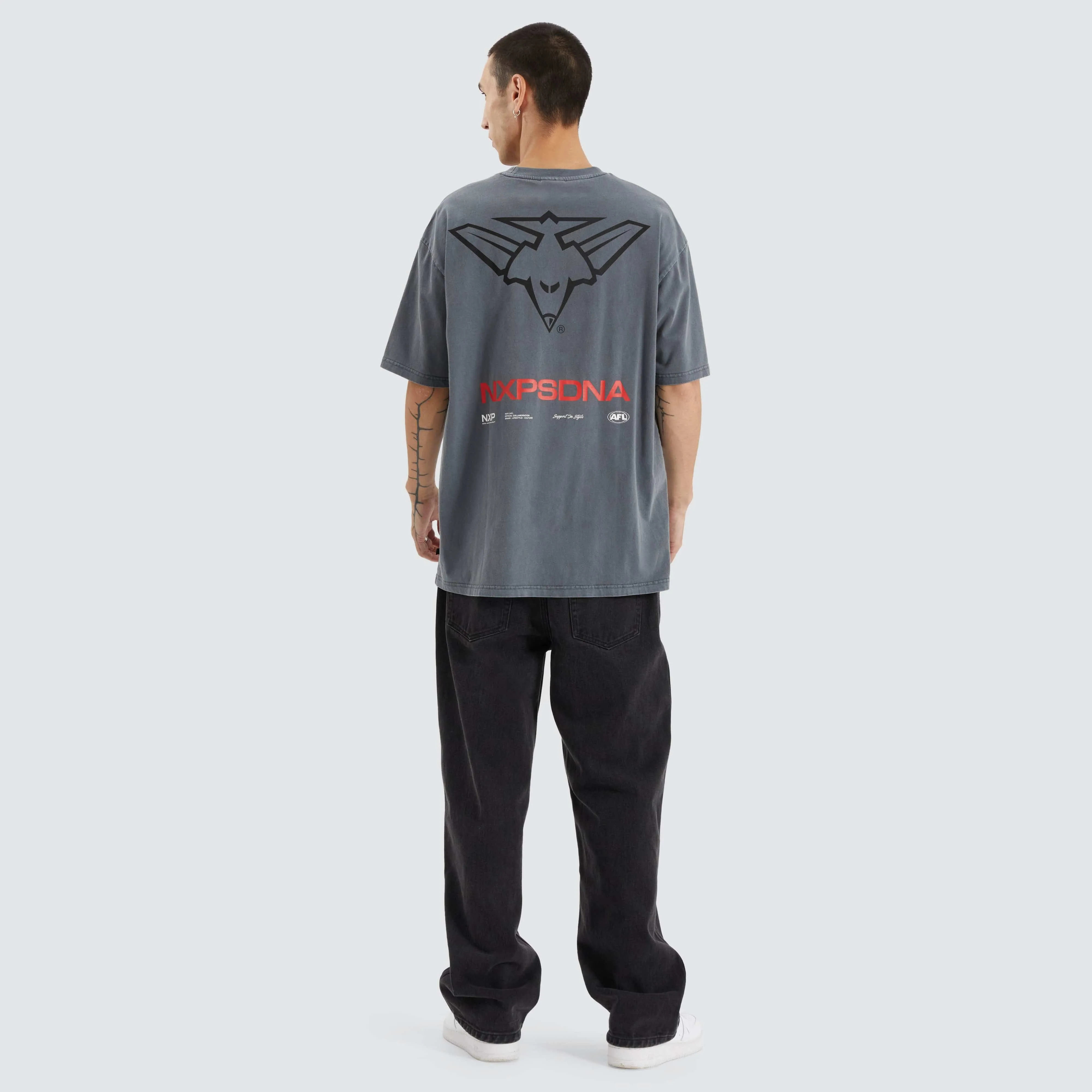 Essendon Bombers AFL Box Fit Tee Pigment Charcoal
