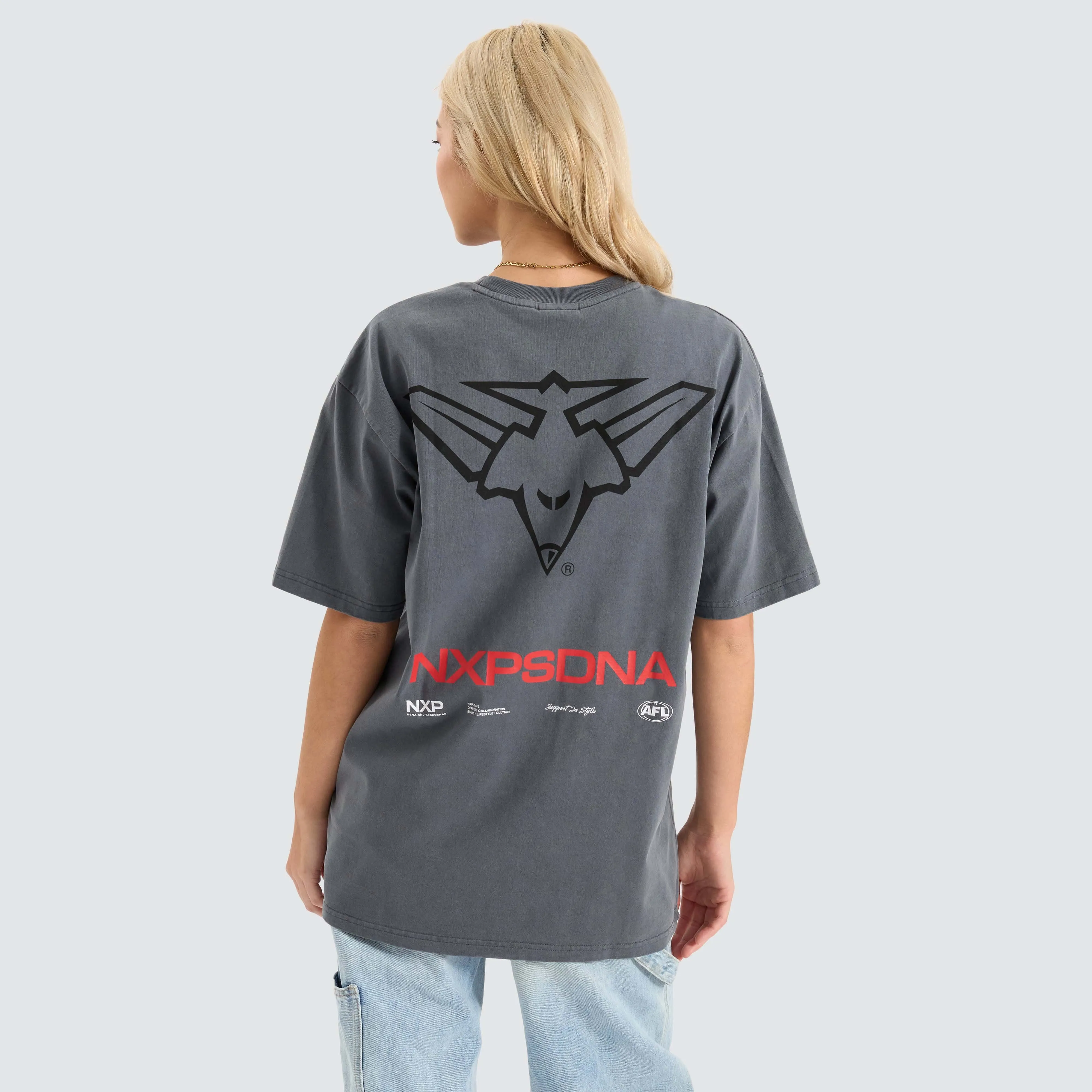 Essendon Bombers AFL Box Fit Tee Pigment Charcoal