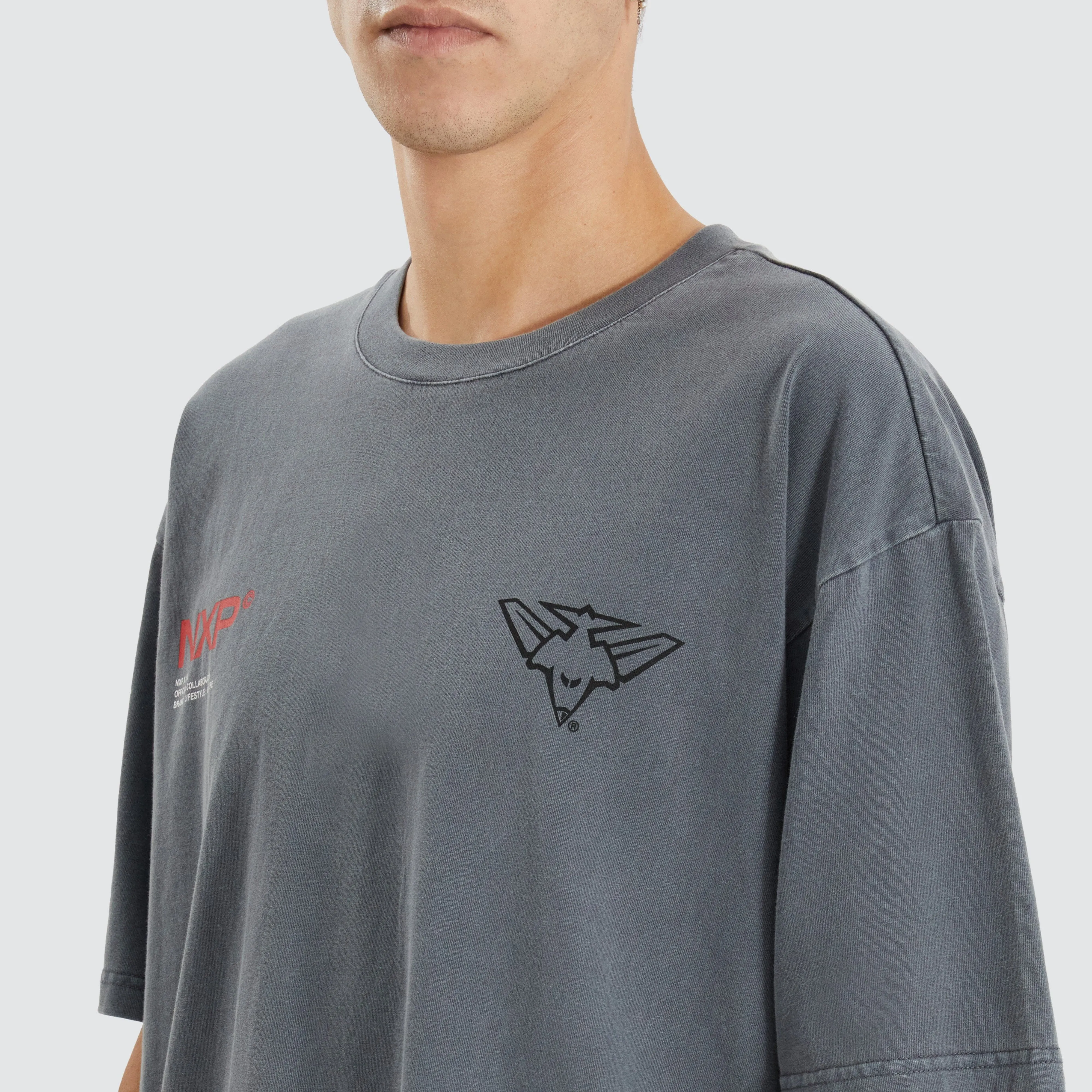 Essendon Bombers AFL Box Fit Tee Pigment Charcoal