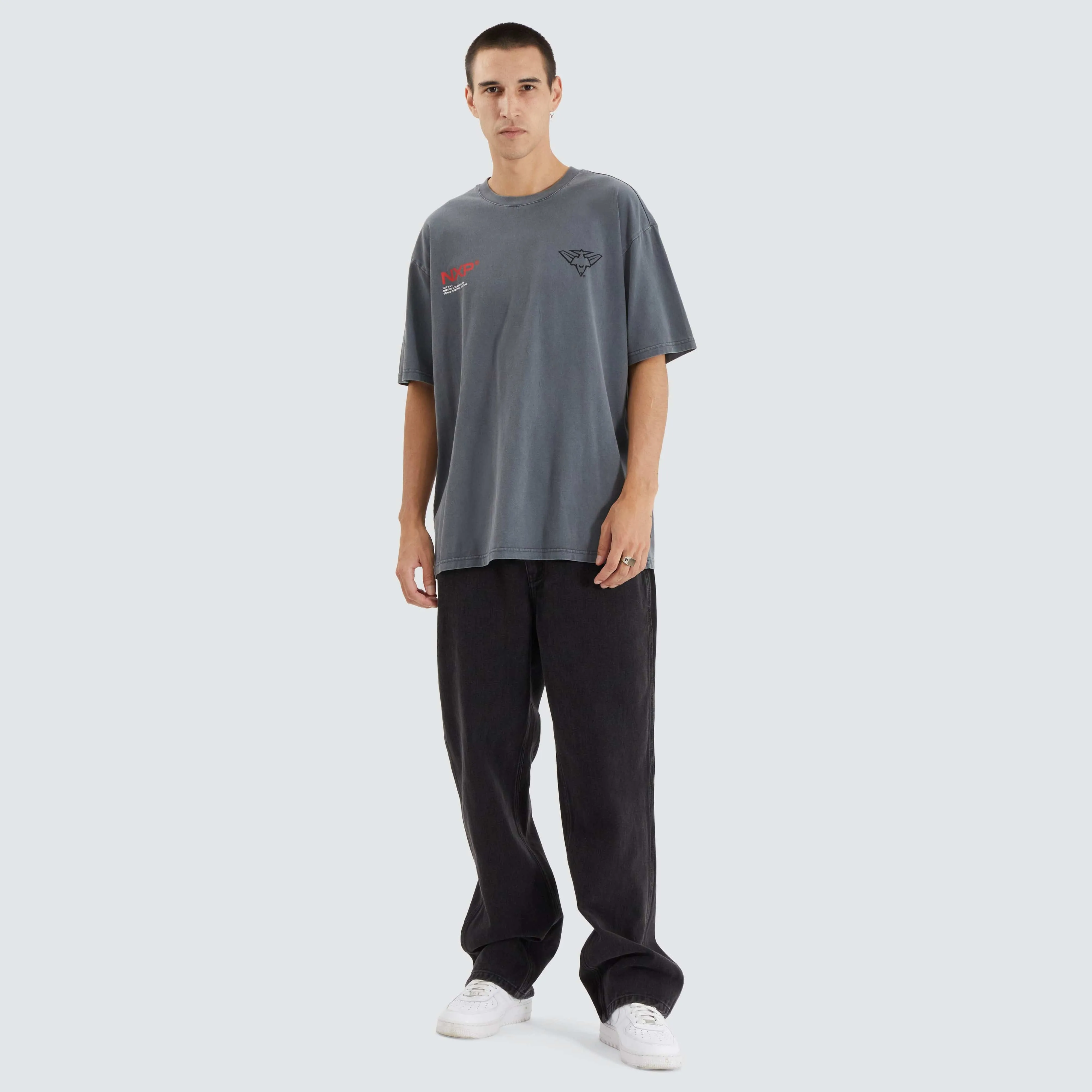 Essendon Bombers AFL Box Fit Tee Pigment Charcoal