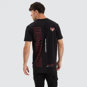 Essendon Bombers AFL Dual Curved Tee Jet Black