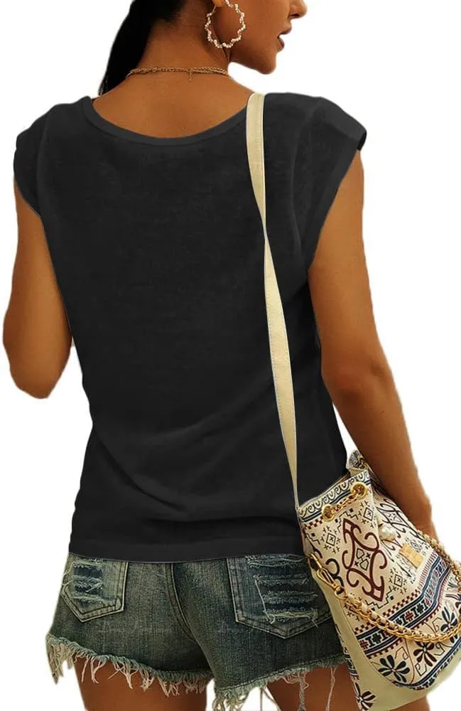 ETCYY NEW Womens Summer Tops Trendy V Neck Tank Tops Tie Dye Sleeveless Cute Printed Loose Fit