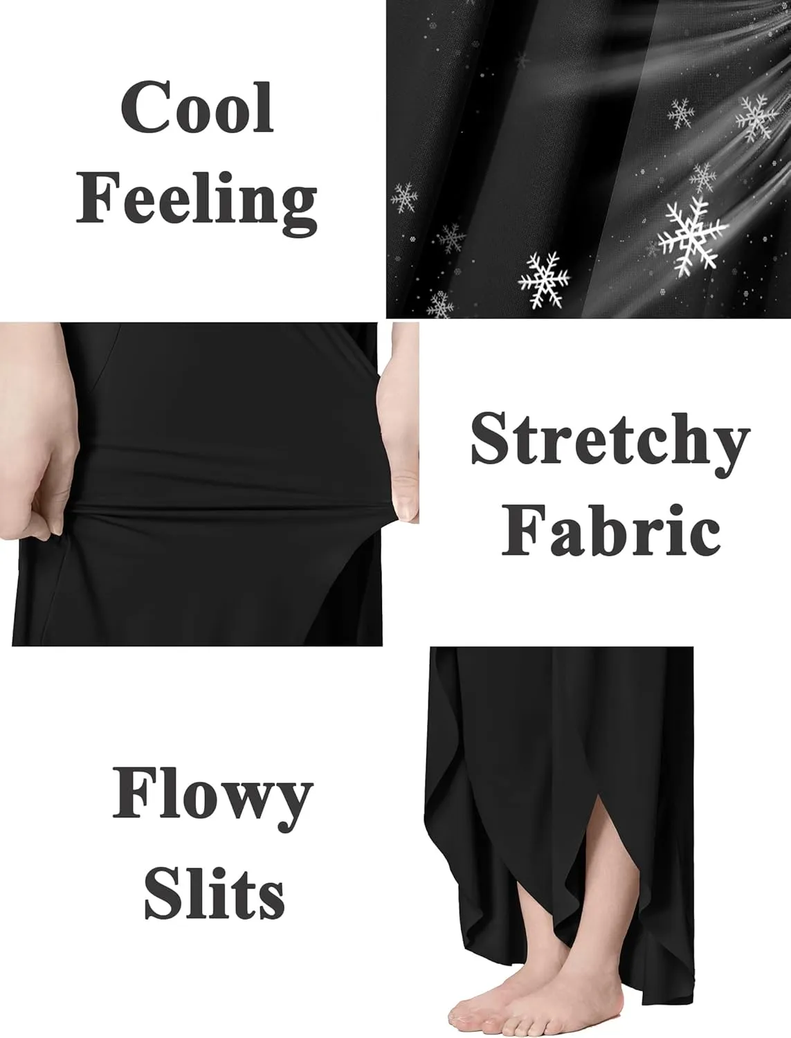 EXARUS Girls Flowy Pants Dance Palazzo Wide Leg Split High Waisted Trousers Casual for Kids 6-12Y