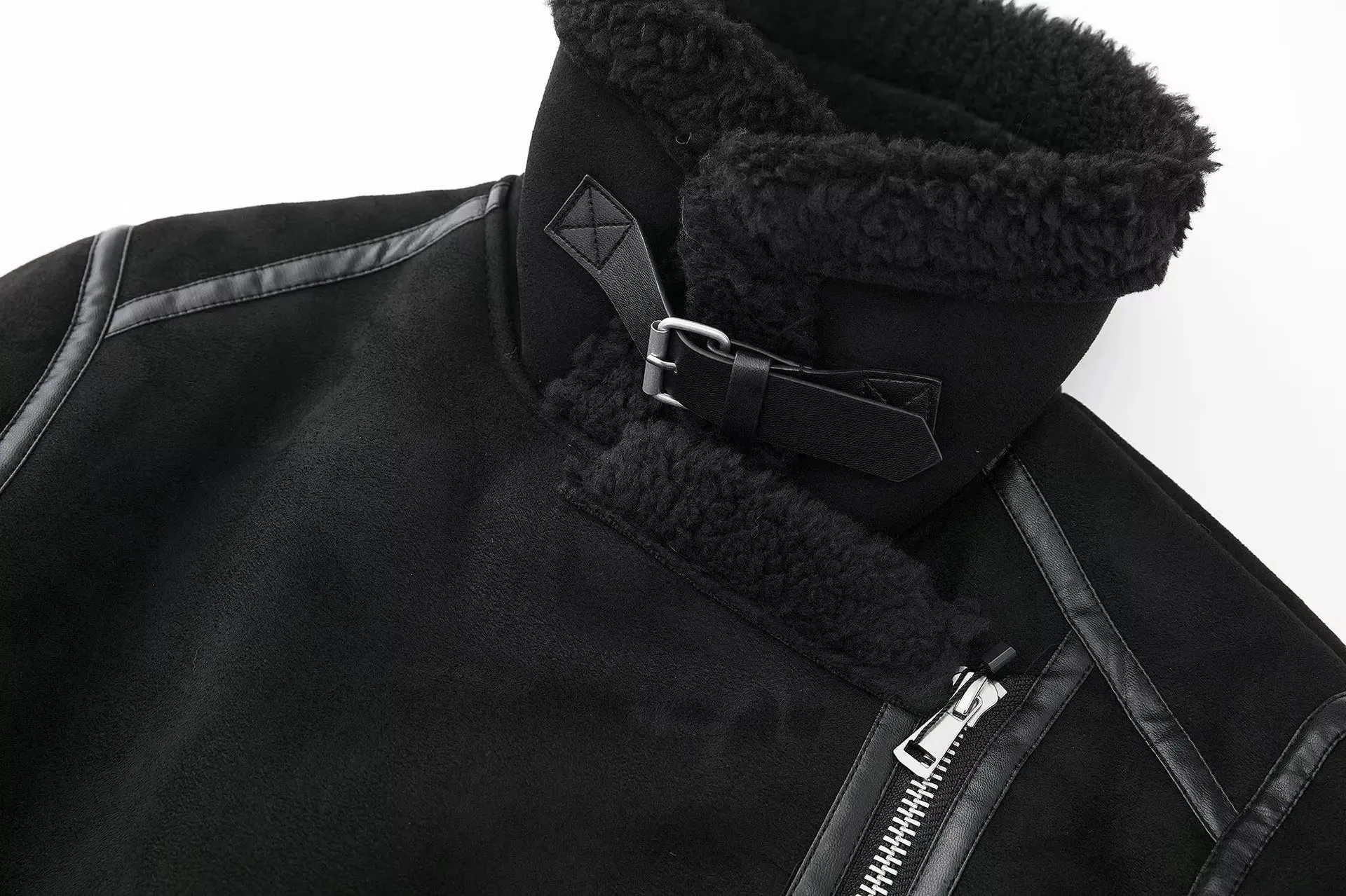 Faux Fur Double-sided Zipper Jacket