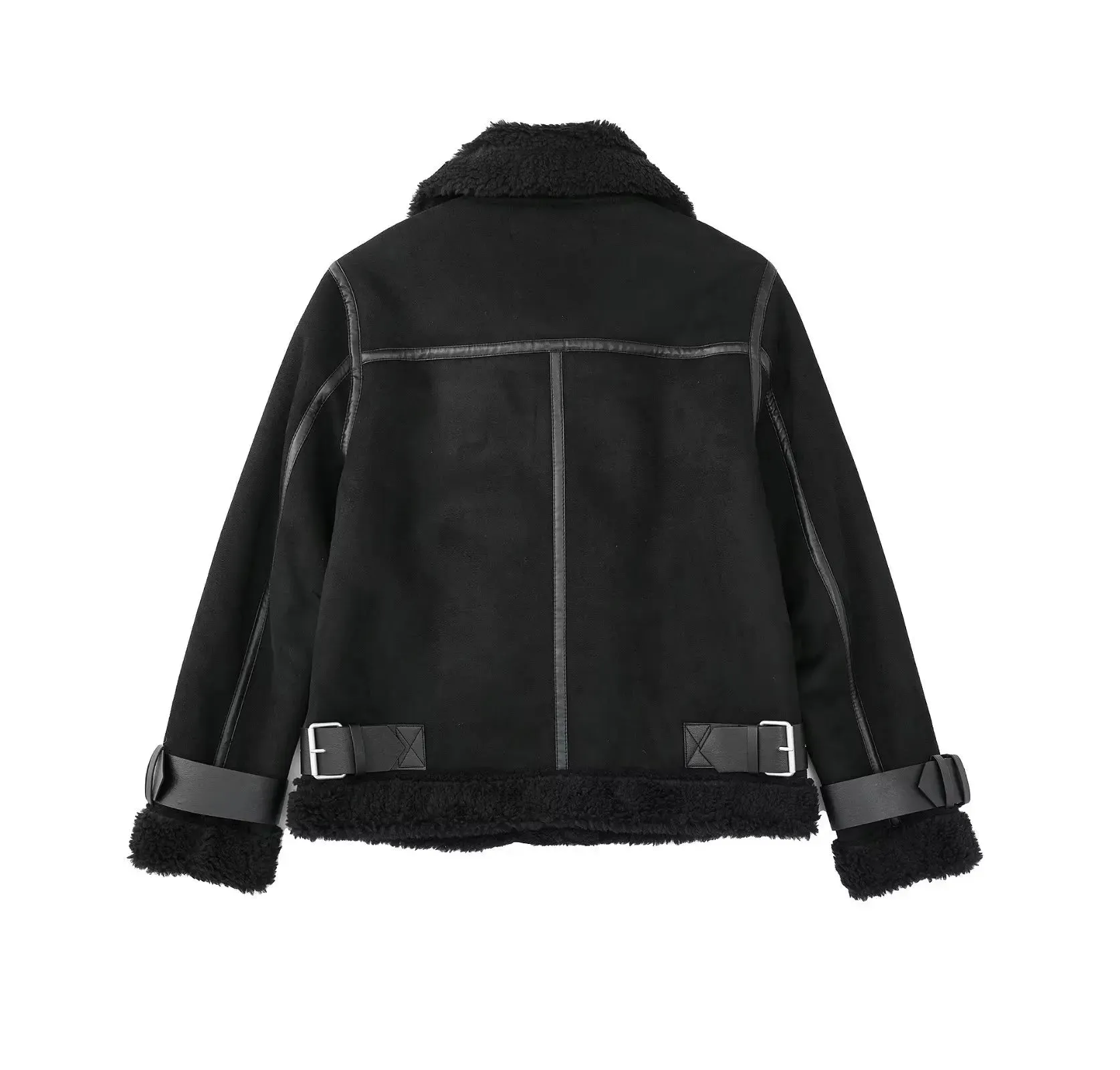 Faux Fur Double-sided Zipper Jacket