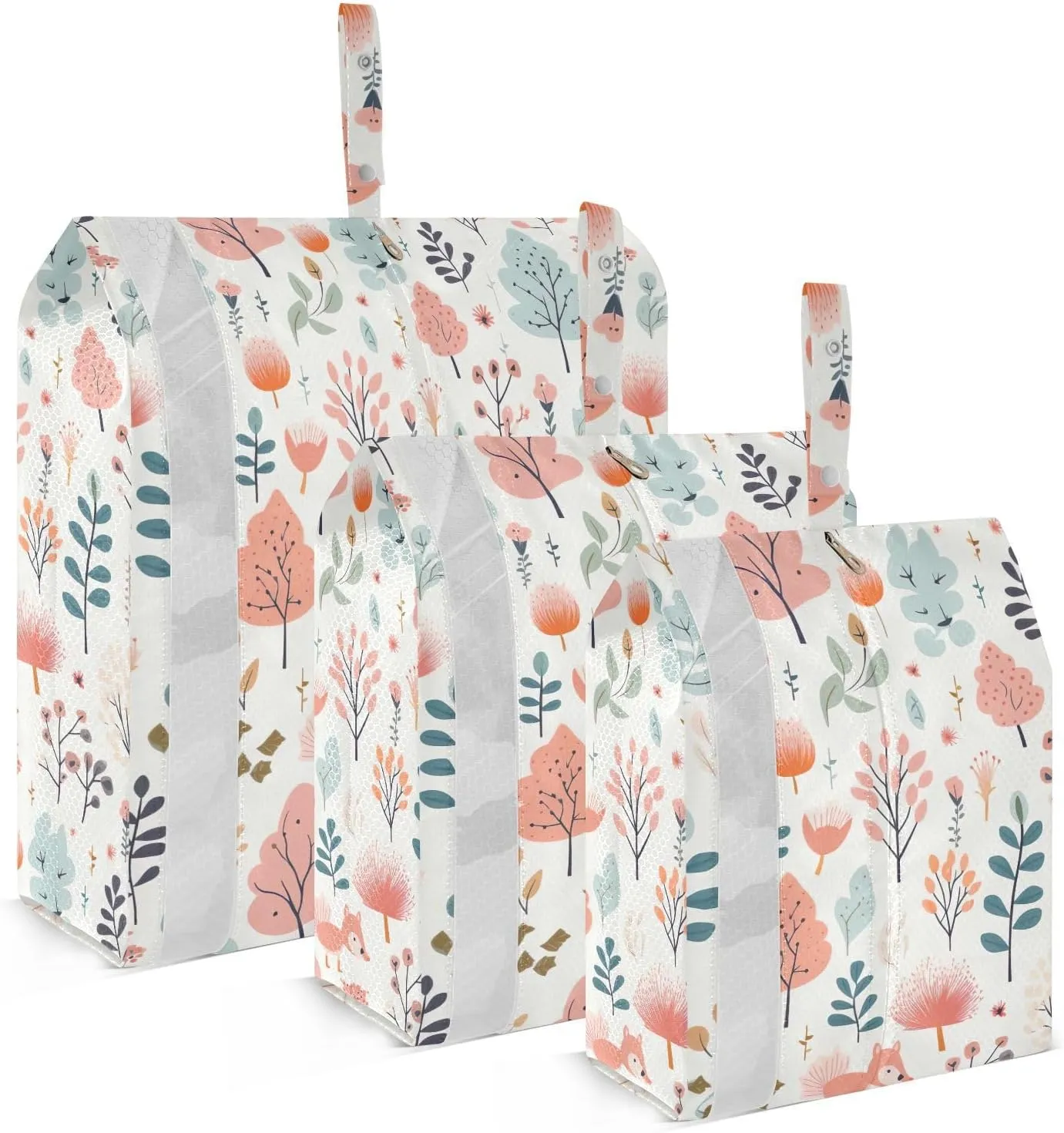 Forest Plants Packing Cubes for Travel 3 Set Compressible Packing Cubes Luggage Organizer Bags for Travel Essentials
