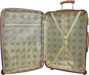 French Fabulous Europe 28-Inch Expandable Spinner Luggage with TSA Lock - Brown - Polycarbonate Shell, TSA Lock, Expands 2 Inches, 360 Spinner Wheels, Push-Button Handle