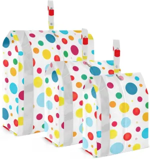 Funny Dot Colorful Packing Cubes for Travel 3 Set Compressible Packing Cubes Luggage Bags for Organization
