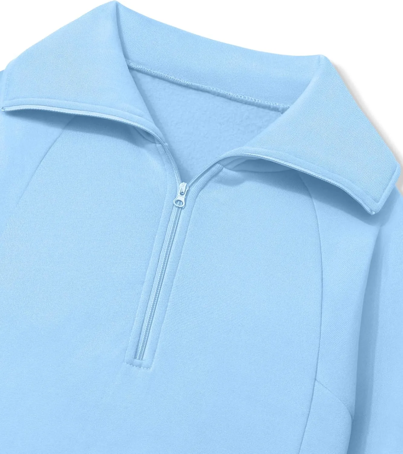 Girls Clothes 7-14Y Solid Color Half Zip Pullover Sweatshirt Fleece Lined Kids Sweatpants